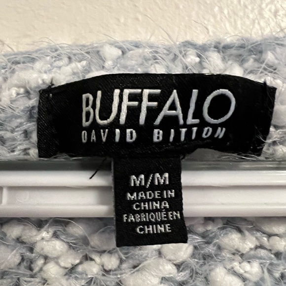 Buffalo David Bitton blue/white ultra fluffy eyelash sweater - Picture 8 of 12